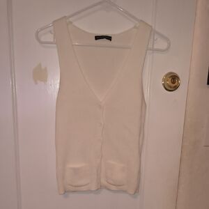 Brandy Melville | Ivory Knit Button-Down Top